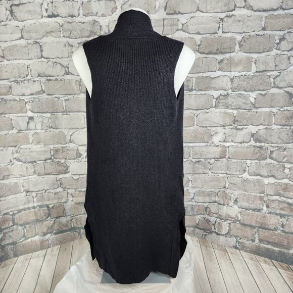 Aritzia Wilfred Olivie Merino Wool Open Front Maxi Vest Black Size Small - Picture 10 of 12